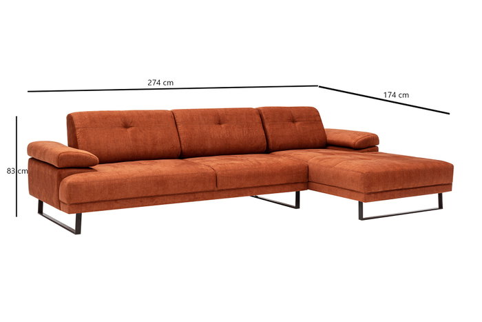 Atelier Del Sofa Mustang Small Right - Naranja